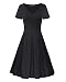 STYLEWORD Women's Short Sleeve V Neck Casual Elegant Dress(Black,S)