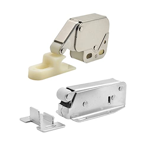 Angoily 4 Piezas Cerradura De Gancho De Trompa De Elefante De La Puerta Bisagras De Puerta Percha Bisagras De Gabinete De Cierre Suave Cochera Mando Silver Acero Laminado En Frío