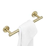 BATHSIR Gold Towel Bar, Brushed Towel Rack Bathroom Hand Towel Holder 12 Inch Wall Mount Stainless...