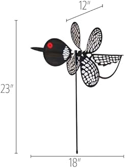 In the Breeze 2810 — Baby Loon Ground Spinner — Small Wind Spinner for Gardens, Planters, Flower Pots, Yards