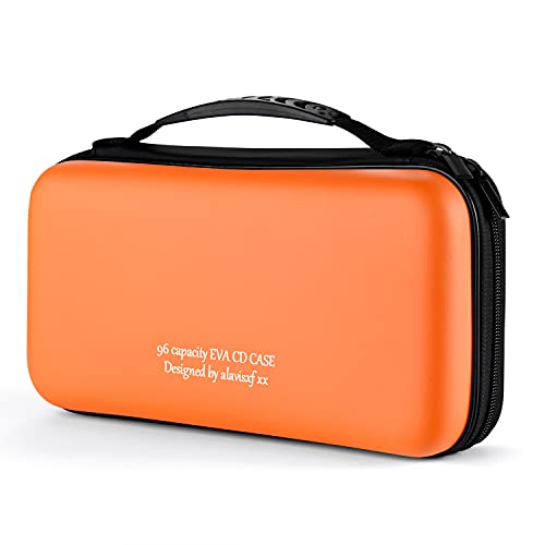 KUOCDSIK Range CD, boîtier de DVD Blue-Ray EVA de 96 capacités Organisateur de Stockage de Disque Dur de Protection pour Les Voyages en Voiture (96...