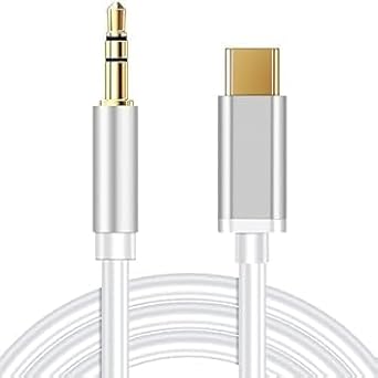 USB C to 3.5mm Audio Jack Cable, Type-C to 3.5mm Headphone, Car Stereo Aux Cable Compatible with iPhone 15/15 Pro/15pro Max, Samsung Galaxy S24/S23 Ultra/S22+/S21+/S21FE & Other C Devices