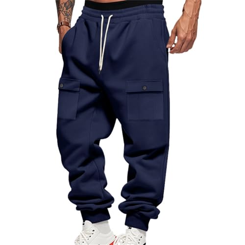 Pantalon cargo homme multi poches à taille élastique confort