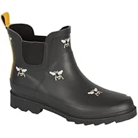 Urban Jacks Honey Bee Women's Waterproof Wellington Wellies Ankle Navy Blue Boots