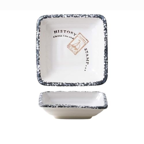 Plato de merienda Cerámica Pequeño Plato Pequeño Plato Japonés Salsa de Soja Plato Salsa de Soja Vinagre Plato Snacks Plato Condimento (Color : A)