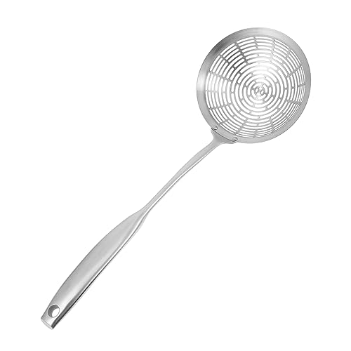HOMOBABE Espumadera Inoxidable Colador de Cocina para Aceite Caliente Cuchara de Filtrado Mango Larga y Diseño Ergonómico Utensilio Práctico para Freír y Drenar Alimentos