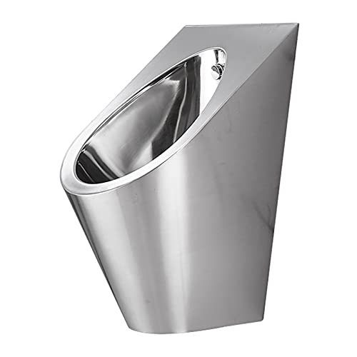 High-Efficiency Washout Urinal Bathroom Wall-Hung Urinal, Stainless Steel Urinal Funnel Toilet with Induction Flush Valve, Automatic Urinal Flushing kit(