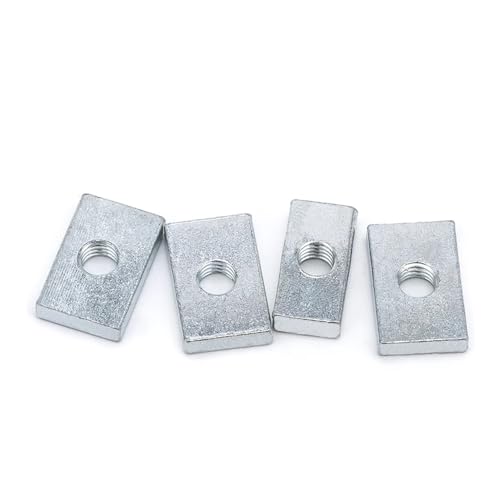 10 Stück M3 M4 M5 M6 M8 Vierkantmutter, rechteckige Muttern, dünne Gleitblockmuttern, verzinkter Kohlenstoffstahl, Aluminiumprofil, Zubehör (Color : 10pcs, Size : M5x10x8x2.5mm)