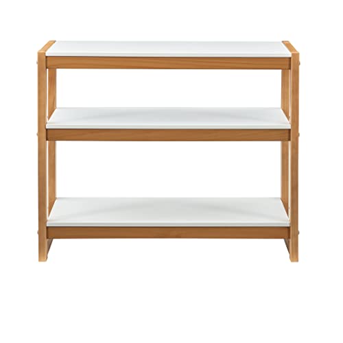 Linon Home Decor Products Boden White And Natural Low Bookcase #TOP1