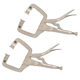 Monster & Master 2-Piece 12-Inch C-Clamp Locking Pliers with Swivel Pads, Welding Clamps, Vise Grip,