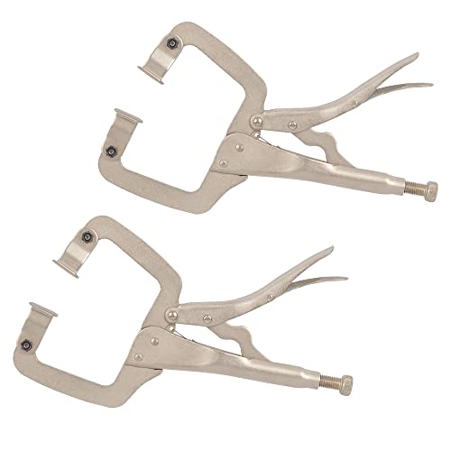 Monster & Master 2-Piece 12-Inch C-Clamp Locking Pliers With Swivel Pads, Welding Clamps, Vise Grip, C Clamps Heavy Duty, Pocket Hole Clamp, Adjustable C Pliers For Woodworking, Welding And More #TOP13