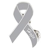 Brain Cancer Awareness Pin - Gray Ribbon, Allergies & Asthma Awareness