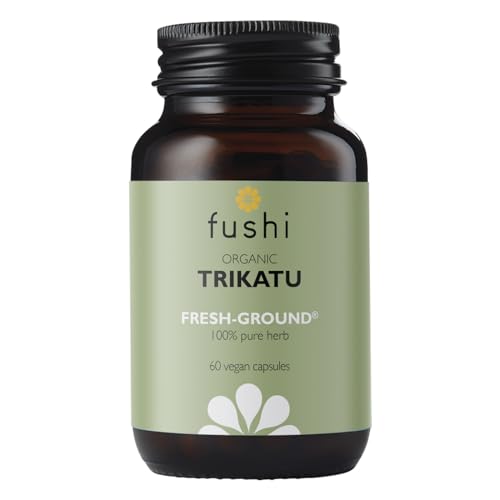 Fushi Organic Trikatu Capsules, 60 Caps | Fresh-Ground Whole Food | Boots Digestion, Improves Metabolism, Weight Loss & Nasal Problems | Ethical & Vegan | Made in the UK