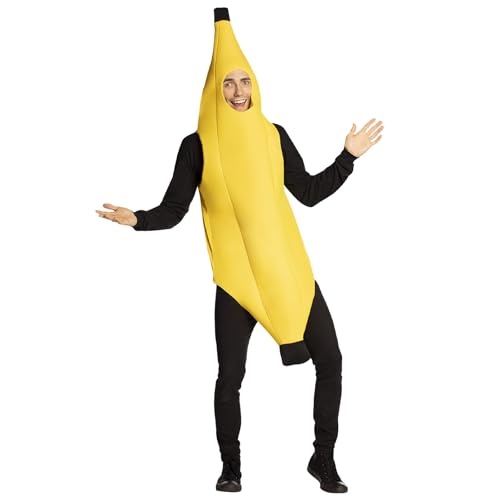 Noaxylic Fato de banana, fato de banana para adultos unissexo, outfit-banana, fruta ou legumes conjunto de disfarce de cosplay para festas temáticas, Natal, Halloween e carnaval