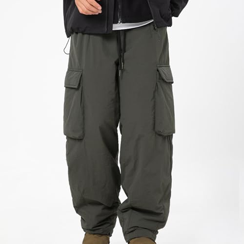 Men Outdoor Hiking Cargo Pants Baggy Sport Workout Lounge Sweatpant Loose Waterproof Drawstring Elastic Waist Trouser2