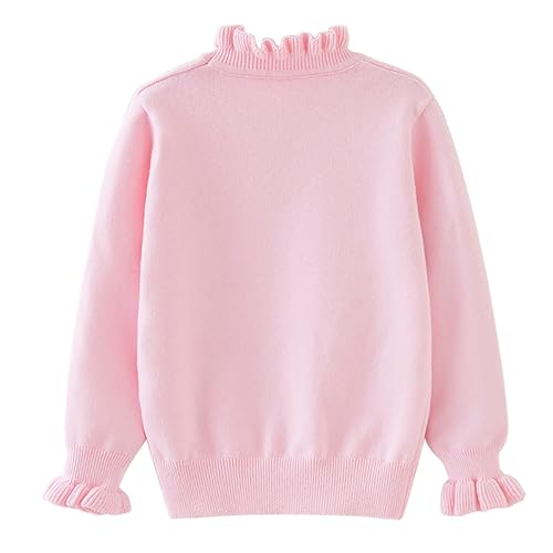 Baby Boys Girls Knit Sweater Long Sleeve 𝗥uffle Mock Collar Sweatshirt Winter Toddler Warm Solid Tops2