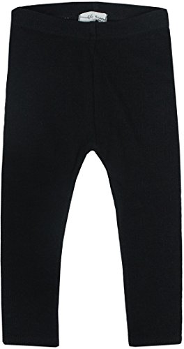 Lil Legs Boys Girls Unisex Ribbed Leggings - Black, 6 Months