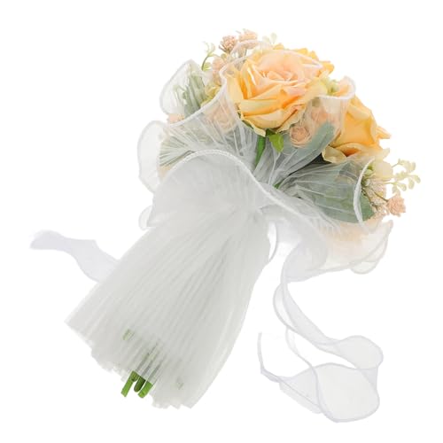DEARMAMY Ramo de Novia Bouquet de Novia Ramos de Flores lanzando Ramo rústico Flores Artificiales Ramo de Dama de Honor Ramos de Novia Ramo de Flores de Novia el plastico