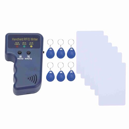 Handheld RFID ID-Kartenkopierer, Handheld Writer Duplicator + 6 beschreibbare Tags + 6 Karten, RFID Copier ID Card Reader Writer Duplicator, Geeignet für Community, Schule, Büro