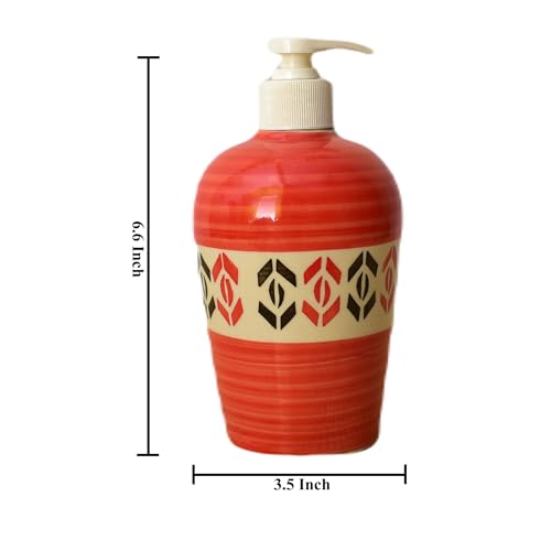 Image of Ceramic Liquid Soap Dispenser, 450 ml, Jasper | Refillable Pump Bottle for Hand Wash, Lotion, Shampoo & Kitchen Use, 1 Piece
