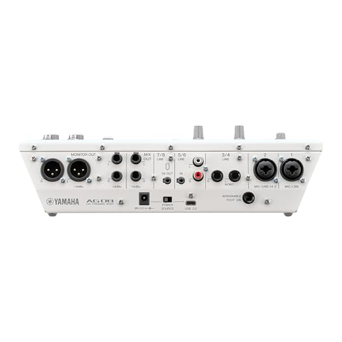 Image of Yamaha AG08 White 8-Channel USB-C Audio Interface and Live Streaming Mixer | with DSP Effects, Cubase AI & WaveLab Cast