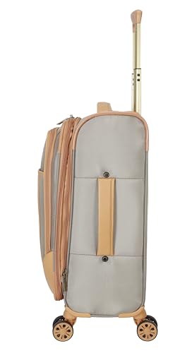 Image of Dockers Seahorse Softside Expandable 8-Wheel Spinner Travel Checked Luggage, 3-Piece Set, New British Khaki