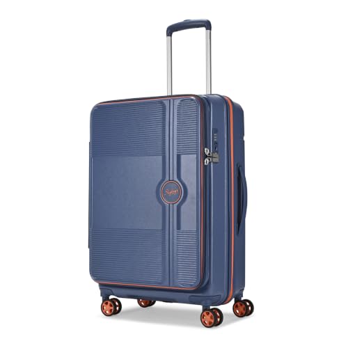 Image of Skybags Zephyre Large Hard Luggage (77 Cm) | Luggage Trolley with 8 Wheels, TSA Lock and Expander | Blue Horizon | Unisex