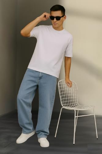 Image of Light Blue Baggy Jeans for Men (SNS02-VLT)
