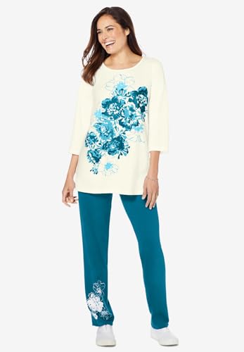 Woman Within Plus Size Floral Tee And Pant Set4
