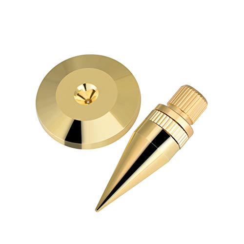 8 Pairs 6 X 36Mm Copper Speaker Spike Set Subwoofer Cd Audio Amplifier Turntable Isolation Stand Cone Feet + Base Pad Shockproof Feet Mat For Speaker, Amplifier, Cd Dvd Player, Turntable Recorder #TOP5