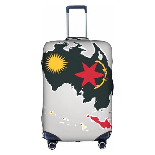 Housse valise Papouasie Map01 blanche L pour repérer son bagage en voyage