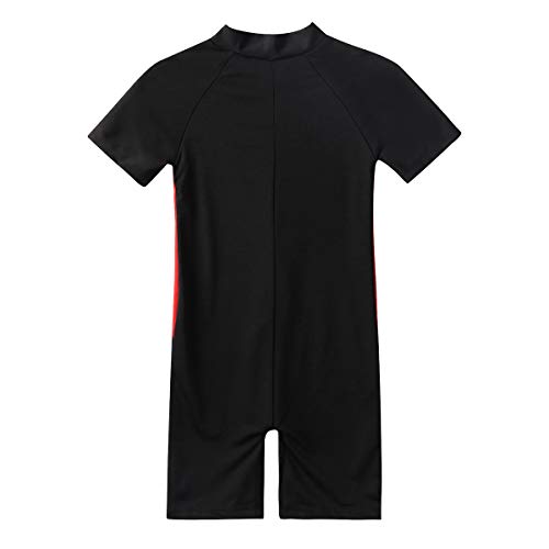 Kids Boys One Piece Rash Guard Sun Protection Swimsuit Short Sleeves Front Zippered Swimwear Bathing Suit4