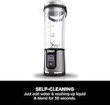 Ninja BC151UKBK przenośny blender, 530 ml, bezprzewodowy mini blender, do ładowania, przenośne smoothie, koktajle proteinowe, mieszanki lodu i mrożonych owoców, czarny