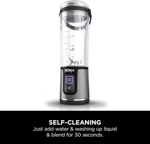 Image of Ninja BC151BK Blast Portable Blender, Cordless, 18oz. Vessel, Personal Blender-for Shakes & Smoothies, BPA Free, Leakproof-Lid & Sip Spout, USB-C Rechargeable, Dishwasher Safe Parts, Black