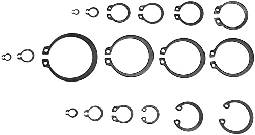 Dododiy 225Pcs Circlip 18 Sizes C-Clip Washers Snap Shop Assortment Alloy Steel External Circlip Snap Retaining Clip Rings Set #TOP2