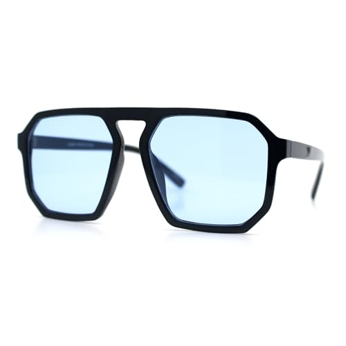 Image of SA106 Mens Octagon Geometric Plastic Racer Mob Pilots Sunglasses