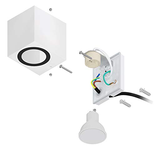 ledscom.de 2 x Wall Light ALSE for Outdoors, IP54, Downlight, White matt, Angular, 1x GU10 max. 35W - Image 2