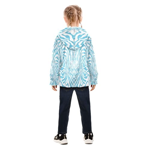 OTVEE Zebra Skin Animal Print Kids Hoodie Jacket Fall Spring Full Zip Warm Outwear Coat4