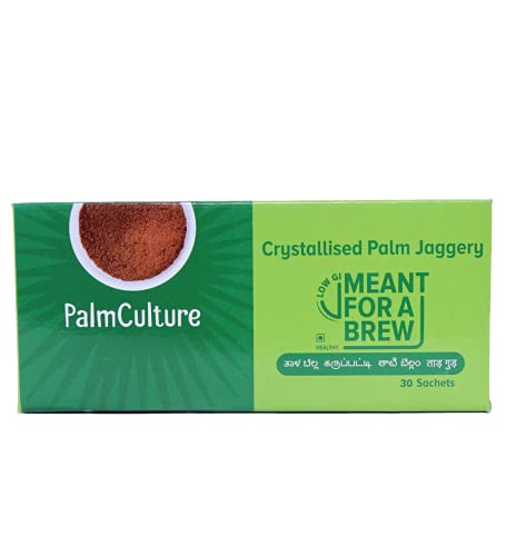 Palm Cultures Crystallised Palm Jaggery - 10 grams * 30 Sachets | Low Glycemic index sweetener | Rich in minerals | Karupatti sugar | Made with natural ingredients (B09FZNX8CD) Amazon Price History, Amazon Price Tracker