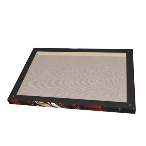Tableau marbre noir et rouge prêt à suspendre pour grand mur - 2