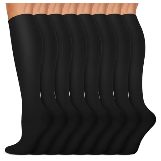 Copper Compression Socks 15-20 mmHg for Men & Women 8 Pairs – Circulation Support for Nurses, Travel, Running, Hiking, Soccer