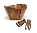 Lipper International Wave Bowl with Salad Hands, Brown
