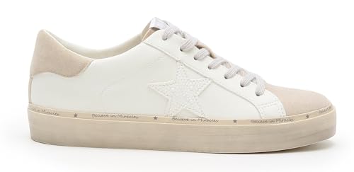 Mi.iM Savannah Rubber Sole Lace-up Suede Pearl Star Sneakers