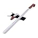 2 packs 70+17cm Calzascarpe di metallo - Manico in pelle - Facile da usare, In acciaio inox manico lungo corno scarpa scarpa Lifter con foro per appendere (17cm+70cm)