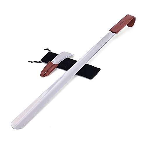 Calzador 2PC (70cm+17cm) de acero inoxidable con correa de cuero - acero...