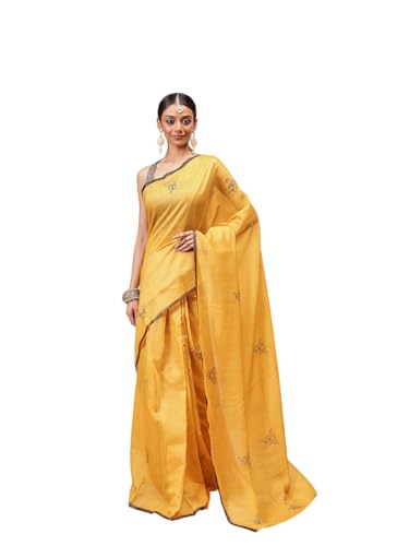 Image of Amazon Brand - Anarva Pattu Art Silk Woven Ready To Wear Saree Pink
