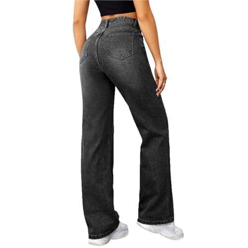 Boyfriend Jeans for Women Trendy Low Rise Sweatpant Jeans Straight Leg Trousers with Pockets Comfy Y2k Denim Pants4