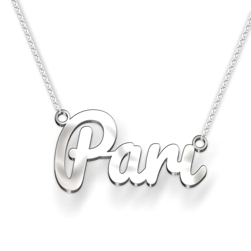 Image of Pari Cursive Gold & Silver Name Pendant Necklace, Best Jewelry Gift for Girls.