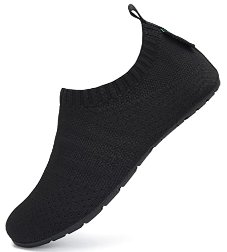 SAGUARO Hausschuhe Kinder Jungen Hüttenschuhe Mädchen Pantoffeln Barfußschuhe Leicht Rutschfest Slipper Weich Kleinkinder Schuhe Stil:083 Schwarz A,Gr.32/33 EU