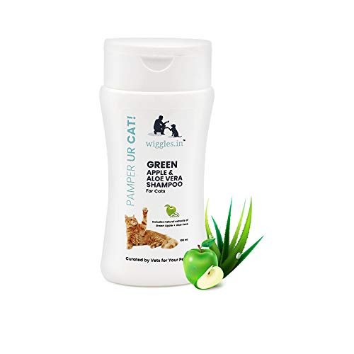 Wiggles.in Green Apple and Aloe Vera Extracts Shampoo for Cats, 100 ml